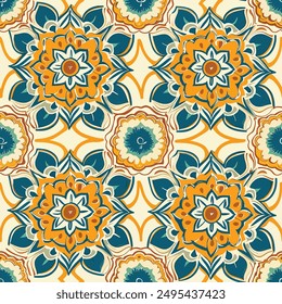 Mandala style pattern for textile design. 