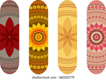 Mandala style skateboard design pack