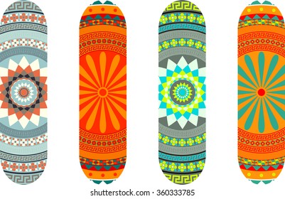 Mandala style skateboard design pack