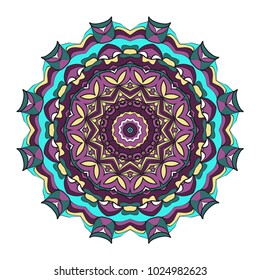 Mandala Style Vector Color Shapes. Abstract design. Decoration for fashion, holiday card, relax