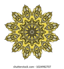Mandala Style Vector Color Shapes. Abstract design. Decoration for fashion, holiday card, relax