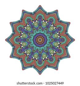 Mandala Style Vector Color Shapes. Abstract design. Decoration for fashion, holiday card, relax