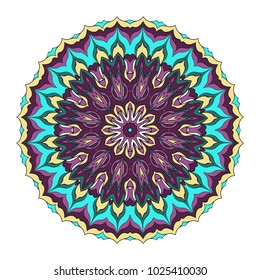 Mandala Style Vector Color Shapes. Abstract design. Decoration for fashion, holiday card, relax