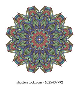 Mandala Style Vector Color Shapes. Abstract design. Decoration for fashion, holiday card, relax