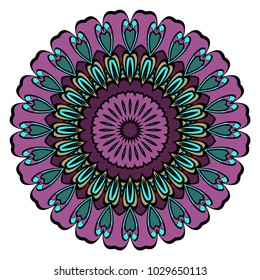 Mandala Style Vector Color Shapes. Abstract design. Decoration for fashion, holiday card, relax