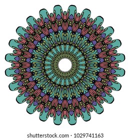 Mandala Style Vector Color Shapes. Abstract design. Decoration for fashion, holiday card, relax
