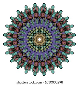 Mandala Style Vector Color Shapes. Abstract design. Decoration for fashion, holiday card, relax