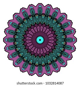 Mandala Style Vector Color Shapes. Abstract design. Decoration for fashion, holiday card, relax