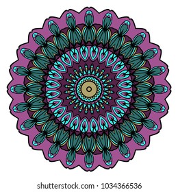 Mandala Style Vector Color Shapes. Abstract design. Decoration for fashion, holiday card, relax