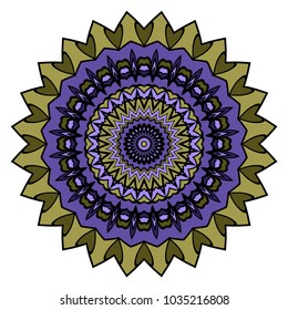 Mandala Style Vector Color Shapes. Abstract design. Decoration for fashion, holiday card, relax