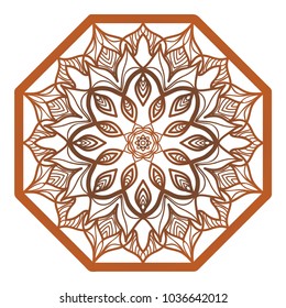 Mandala Style Vector Color Shapes. Abstract design. Decoration for fashion, holiday card, relax illustration
