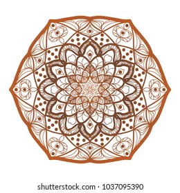 Mandala Style Vector Color Shapes. Abstract design. Decoration for fashion, holiday card, relax illustration