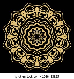 Mandala Style Vector Color Shapes. Decoration for fashion, holiday card, relax illustration