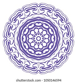 Mandala Style Vector Color Shapes. Decoration for fashion, holiday card, relax illustration