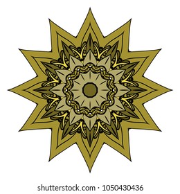 Mandala Style Vector Color Shapes. Abstract design. Decoration for fashion, holiday card, relax