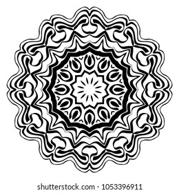 Mandala Style Vector Color Shapes. Decoration for fashion, holiday card, relax illustration