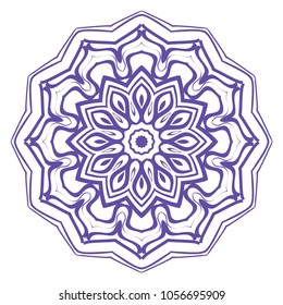 Mandala Style Vector Color Shapes. Decoration for fashion, holiday card, relax illustration