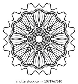 Mandala Style Vector Color Shapes. Abstract design. Fantastic decoration for fashion, holiday card, relax illustration.