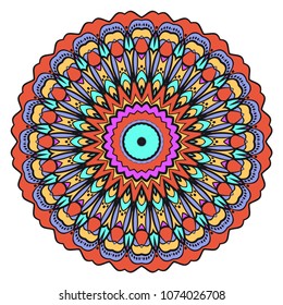 Mandala Style Vector Color Shapes. Abstract design. Fantastic decoration for fashion, holiday card, relax illustration.