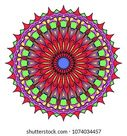 Mandala Style Vector Color Shapes. Abstract design. Fantastic decoration for fashion, holiday card, relax illustration.