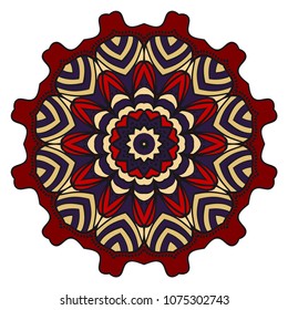 Mandala Style Vector Color Shapes. Abstract design. Fantastic decoration for fashion, holiday card, relax illustration.