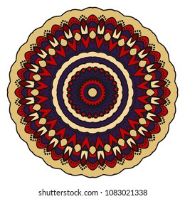 Mandala Style Vector Color Shapes. Abstract design. Fantastic decoration for fashion, holiday card, relax illustration.