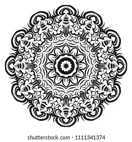 Mandala Style Vector Color Shapes. Abstract design. Fantastic decoration for fashion, holiday card, relax illustration.