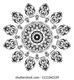 Mandala Style Vector Color Shapes. Abstract design. Fantastic decoration for fashion, holiday card, relax illustration.