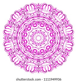 Mandala Style Vector Color Shapes. Abstract design. Fantastic decoration for fashion, holiday card, relax illustration.