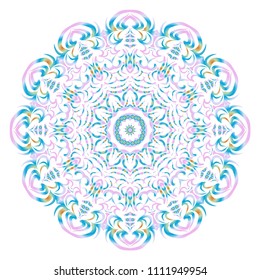 Mandala Style Vector Color Shapes. Abstract design. Fantastic decoration for fashion, holiday card, relax illustration.