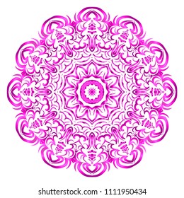 Mandala Style Vector Color Shapes. Abstract design. Fantastic decoration for fashion, holiday card, relax illustration.
