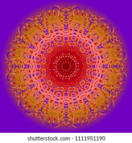 Mandala Style Vector Color Shapes. Abstract design. Fantastic decoration for fashion, holiday card, relax illustration.