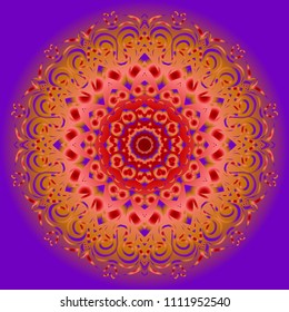 Mandala Style Vector Color Shapes. Abstract design. Fantastic decoration for fashion, holiday card, relax illustration.
