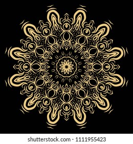 Mandala Style Vector Color Shapes. Abstract design. Fantastic decoration for fashion, holiday card, relax illustration.