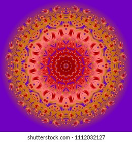 Mandala Style Vector Color Shapes. Abstract design. Fantastic decoration for fashion, holiday card, relax illustration