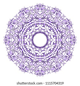 Mandala Style Vector Color Shapes. Abstract design. Fantastic decoration for fashion, holiday card, relax illustration