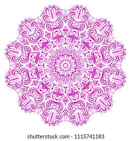 Mandala Style Vector Color Shapes. Abstract design. Fantastic decoration for fashion, holiday card, relax illustration.
