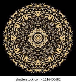 Mandala Style Vector Color Shapes. Abstract design. Fantastic decoration for fashion, holiday card, relax illustration.