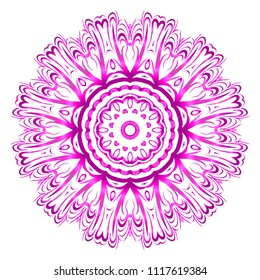 Mandala Style Vector Color Shapes. Abstract design. Fantastic decoration for fashion, holiday card, relax illustration.