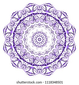 Mandala Style Vector Color Shapes. Abstract design. Fantastic decoration for fashion, holiday card, relax illustration.