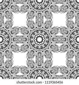 Mandala Style Vector Color Shapes. Abstract design. Decoration for fashion, holiday card, elegant, relax illustration.