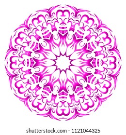 Mandala Style Vector Color Shapes. Abstract design. Fantastic decoration for fashion, holiday card, relax illustration.