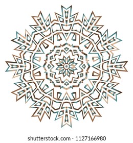 Mandala Style Vector Color Shapes. Abstract design. Mystic decoration for fashion, holiday card, relax illustration