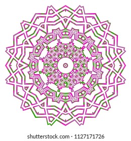 Mandala Style Vector Color Shapes. Beautiful Abstract design. Fantastic decoration for fashion, holiday card, relax illustration