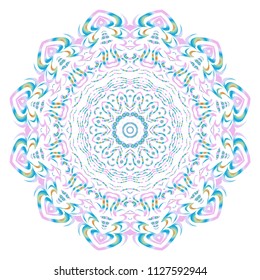 Mandala Style Vector Color Shapes. Abstract design. Fantastic decoration for fashion, holiday card, relax illustration