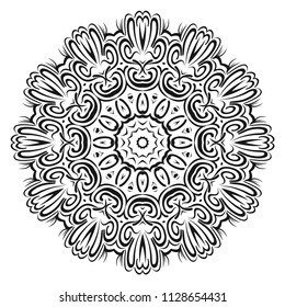Mandala Style Vector Color Shapes. Abstract design. Fantastic decoration for fashion, holiday card, relax illustration.