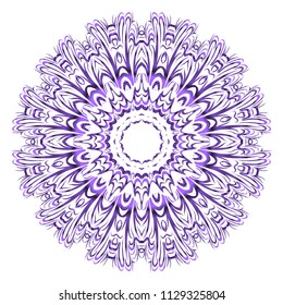 Mandala Style Vector Color Shapes. Abstract design. Fantastic decoration for fashion, holiday card, relax illustration.