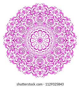 Mandala Style Vector Color Shapes. Abstract design. Fantastic decoration for fashion, holiday card, relax illustration