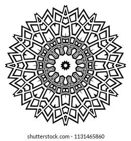 Mandala Style Vector Color Shapes. Beautiful Abstract design. Fantastic decoration for fashion, holiday card, relax illustration