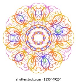Mandala Style Vector Color Shapes. Abstract design. Mystic decoration for fashion, holiday card, relax illustration